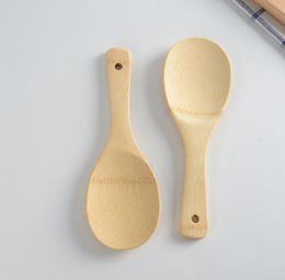 Bamboo Rice Spoon Spatula Portable Wooden Cooking Mixing Shovel Non-Stick Soup Spoons Eco-Friendly Square Shovels Kitchen Spatulas SN5613