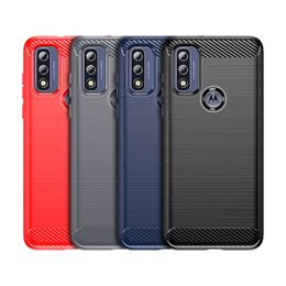 Rugged Shield Carbon Fibre Brushed Texture Protective Soft TPU Cases For Moto G Pure Edge 20 Pro Lite Stylus Play Power 2022 G51 E20