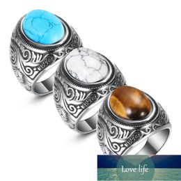 LETAPI Punk Vintage Jewelry Stone Rings For Men Titanium Steel Inlaid Three Colors Onyx Ring Men Domineering Opal Ring Factory price expert design Quality Latest