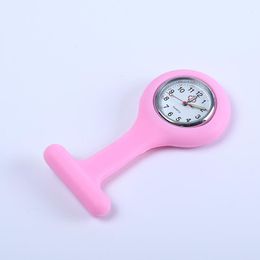 Luminous Pointer Nurse Watch Brooch type Clip Nurses Jelly Fob Pocket Quartz Watches Docotor Medical Clock Timer