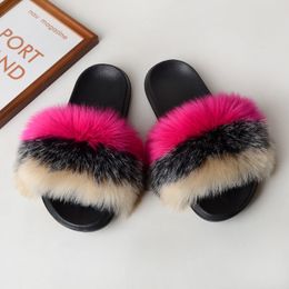 Cozy Fur Winter Home Slippers Wear-resistant Indoor House Non-slip Floor Slides Outdoor Colorful Women Shoes for Ladies 2022