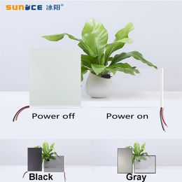 SUNICE Switchable Electric White/Black/ Gray opaque Adhesive PDLC smart Film Window Door Test Samples for rear projection screen 210317