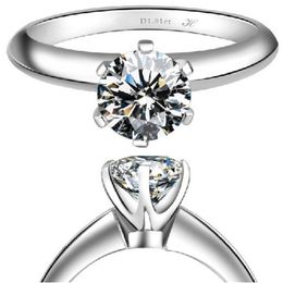 Solid 14K White Gold AU585 15CT Moissanite Diamond Engagement Ring Excellent Quality Lasting Forever
