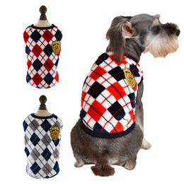 Plaid Dog Clothes for Small Big Dogs Printed Flannel Warm Dog Apparel Fashion Puppy Vest Handsome Pet Clothing to Wear in Spring and Winter Wholesale Red XXXL A200