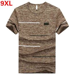 Plus size M~7XL 8XL 9XL Summer Brand Tops & Tees Quick Dry Slim Fit T-shirt Men sporting Clothing Big Short sleeve t shirt 210629