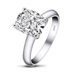 LESF Synthetic Diamond Solitaire Engagement 925 Sterling Silver Rings For Women Anniversary Ring Wedding 925 Jewelr 211217