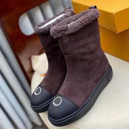 Women Boots Snow Winter Flat Bottom sheepskin wool Martin Boot Keep Warm Trainers Sports Sneakers Size 34-41