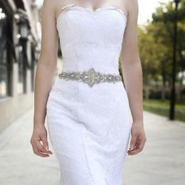 Wedding Sashes S245 Rhinestone Bridal Waist Belt Satin Ribbon Trim Applique Dresses Accessories Gown Decor In Stock Sash252k