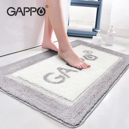 GAPPO Non Slip Bath Mat Super Absorbent Bathroom Carpets Rugs Bathtub Floor Mat Doormat For Shower Room Toilet Bathroom Mat 210301