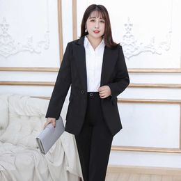 XL-9XL oversized women's clothing High-quality stretch suit professional formal jacket loose female work clothes 2-piece 210527