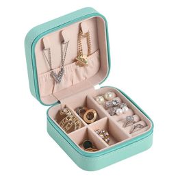 Jewelry Pouches, Bags Organizer Display Case Boxes Portable Box Zipper Leather Storage For Travel Gift