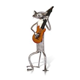 Tooarts Metal Figurine pop A Playing Guitar Saxophone Singing Cat Figurine Furnishing Articles Craft Gift For Home Decoration C0220