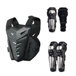 Motorcycle Armour WOSAWE Body Protectors Moto Chest Back Protective Vest Racing Dirt Bike Protection Gear Knee And Elbow Guards