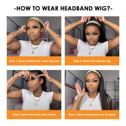 Kinky Curly Headband Wigs Colour 1B Long Wavy Headband for Women Synthetic Curly Wig for Black Womenfactory direct