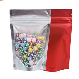 12x18cm 100pcs/lot Chinese red bags Matte Translucent Mylar Foil Red stand up pouch zip lock Storage packaging bag for teahigh qty
