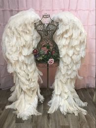 Wedding Anniversary party Decoration Adtults High quality Ostrich feather beautiful soft Angel Wings Amazing photography props