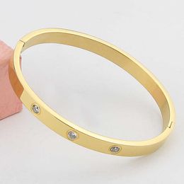 New Fashion Bracelet Woman's Bracelet Stainless Steel Bracelet and Bangle Cubic Zirconia Gold Woman's Jewelry Gift Q0719