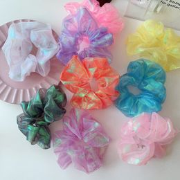 Mermaid Scrunchies Hair Ring Reflective Colour Laser Hair Ties Rope summer Women Ponytail Hair Accessories Girls Hairbands Gifts