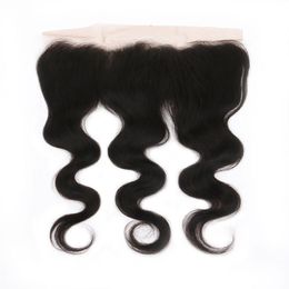 HD 13X4 Lace Frontal Virgin Brazilian Human Hair Closure Straight Body Wave Deep Loose Extensions