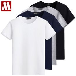 3 Pieces/Lot Summer T Shirt Man's New Fashion Round neck Cotton Basic Tshirts Casual High Quality Male Solid T-shirt Tops S-5XL 210317