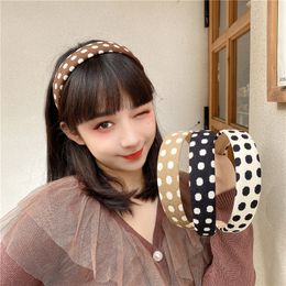 Candy Color Polka Dot Headband Wide Bezel Turban Women Sponge Filling Hairbands Retro Hair Hoop Girls Style Hair Accessories