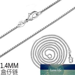 1.4MM Box Chain Necklace For Women men Necklaces & Pendants Silver Colour Jewellery Charms Jewellery Choker Colar Kolye Factory price expert design Quality Latest Style