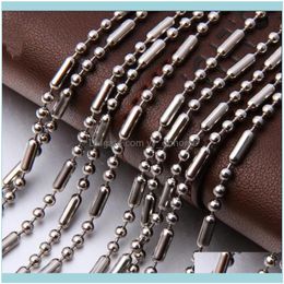 Chains Necklaces & Pendants Jewelrychains 1.5-3.2Mm Wide Stainless Steel Unisexs Sier Color 1:3 Bead Ball Chain Necklace Fashion Diy Jewelry