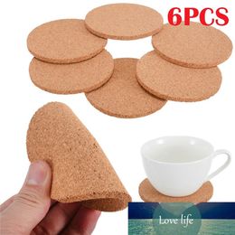 New 6 pcs Natural Cork Coaster Heat Resistant Cup Mug Mat Coffee Tea Hot Drink Placemat for Dining Table Kitchen Accessories