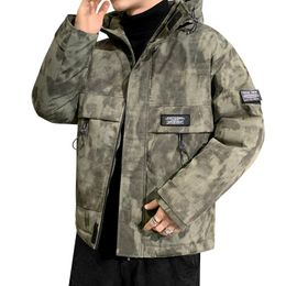 Men's Jackets Youth Cotton-padded Jacket Winter Padded Outdoor Windbreaker Camouflage Hooded Down