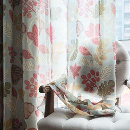 Curtain & Drapes Modern Garden American-Style Village Printed Curtains For Living Dining Room Bedroom.