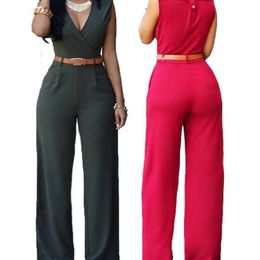 S-XL Hot Spring Women New Fashion Loose cultivate one's morality leisure jumpsuits belt T200509