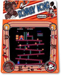 classic game room UK - Donkey Kong Classic Arcade Marquee Game Room Man Cave Wall Decor - 8"X12" Tin Metal Sign