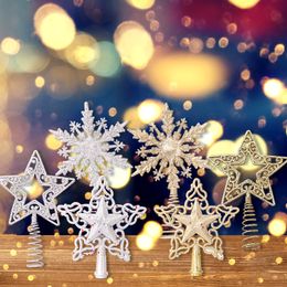 Christmas Tree Top Star Snowflake Pendant Gifts Home Decorations News Year Xmas Trees Ornaments Treetop Topper