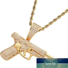 Hip-hop rock ice gun punk pendant necklace rapper rope chain fashion jewelry Factory price expert design Quality Latest Style Original Status