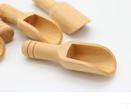 500pcs Mini Wooden Scoops Bath Salt Powder Detergent Powder-Spoon Candy Laundry Tea Coffee Spoons Eco Friendly Wood Scoop SN2700