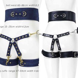 NXY Adult toys Thierry SM PU leather bondage set include handcuffs legcuffs Centre Connexion adult games sex for women 1201