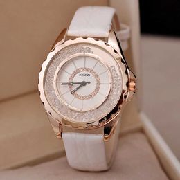 NO.2 Brand Luxury Ladies Watch Fashion Fine Crystal Dial High Quality PU Strap Waterproof Quartz For Women 210616