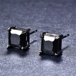 Stud Minimalist 4/5/6/7mm Female Black Gold Earrings Classic Small Square Fashion For Men And Women