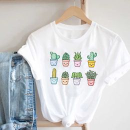 Women Printing Cactus Plant Trend Casual Summer Spring 90s Style Fashion Clothes Print Tee Top Tshirt Female Graphic T-shirt X0527