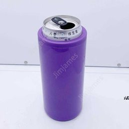 DIY Heat Sublimation Can Cooler 12oz Slim Straight Can Insulator Blank Double Wall Stainless Steel Vacuum Cooler sea shipping DAJ116