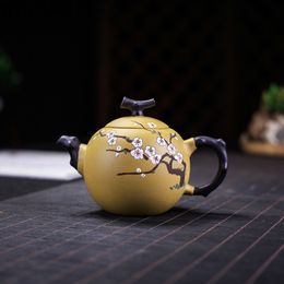Authentic new tea pot purple clay Plum Dragon Egg Teapot Ore beauty kettle Handmade Tea set Customized gifts 250ml