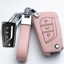 Leather 2 3 Button Car Remote Key Fob Shell Cover Case for Auris Corolla Avensis Verso Yaris Aygo Scion TC IM 2015 2016