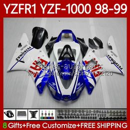 Motorcycle Body For YAMAHA YZF R 1 1000 CC YZF-R1 YZF-1000 98-01 Bodywork 82No.7 YZF R1 YZFR1 98 99 00 01 1000CC YZF1000 1998 1999 2000 2001 OEM Fairings Kit black white blk