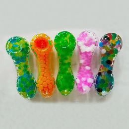 Colourful Handmade Girly Pipes Pyrex Thick Glass Dry Herb Tobacco Smoking Handpipe Oil Rigs Innovative Design Luxury Decoration Philtre Holder DHL Free