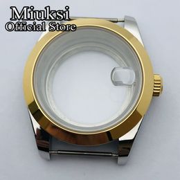 40mm silver gold polished case sapphire glass fit NH35 NH36 ETA2836 Miyota8205 8215 821A Mingzhu DG2813 3804 movement