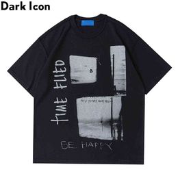 Printed Hiphop Tshirt Summer Cotton Tee Shirts Oversized Men's T-shirt Couple Clothing 210603