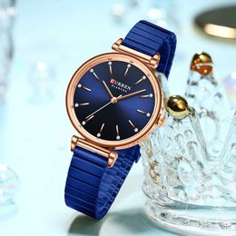 Curren Fashion Women Watches Ladies Quartz Clock Luxury Rhinestone Dial Wristwatches for Female for Gift Montre Femme Q0524