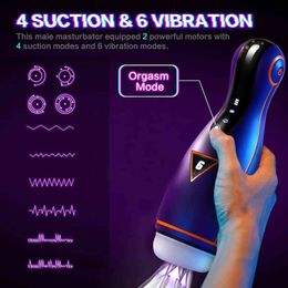 NXY sex men masturbators Automatic Male Masturbator 6*4 Adjustable Modes Masturbation Cup Sucking Heating Vagina Devices Sex Toys For Man 1201