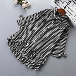 2-6 years High quality girl dress spring fashion England Style plaid pattern kid children clothing princess 210615