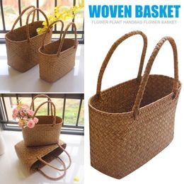 Storage Bags Seaweeds Woven Basket Flower Garden Succulent Bag Crafts @LS